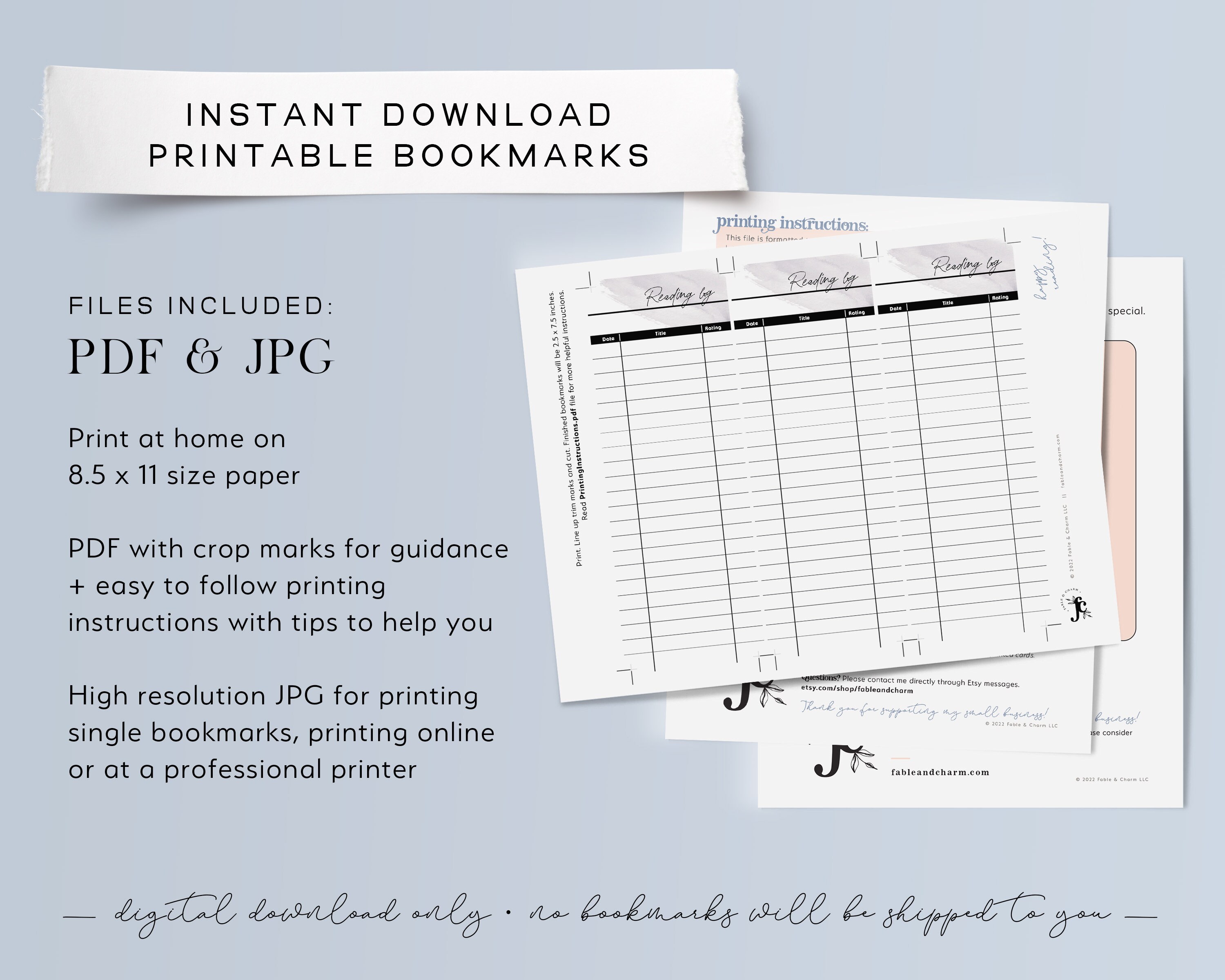 Reading Log Bookmark Printable - Library Card Book Tracker - Bookmark ...