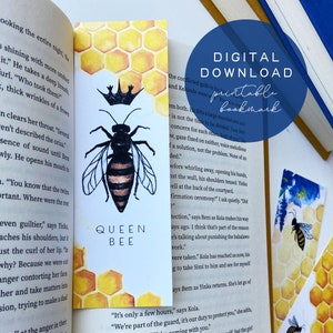 Queen Bee Printable Bookmark - Honeycomb Bee Bookmarks Printable ...