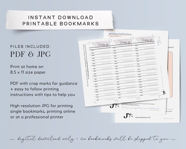 Reading Log Bookmark Printable - Book List Bookmark Tracker - Reading ...