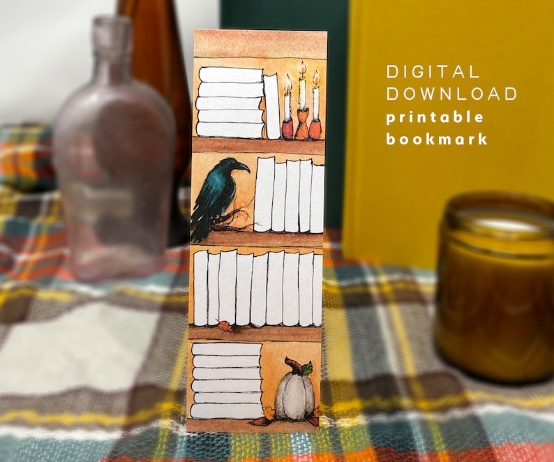 Fall Bookmarks Printable, Autumn Bookmarks Printable Bookshelf Tracker ...