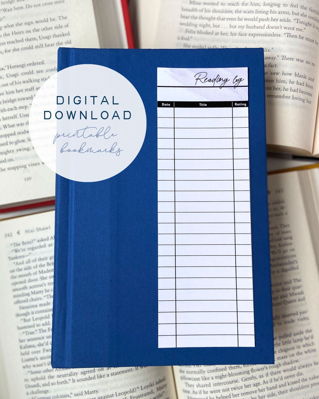 Reading Log Bookmark Printable - Library Card Book Tracker - Bookmark ...