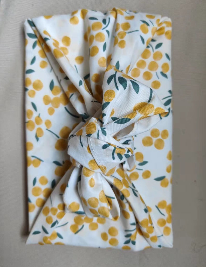 Furoshiki algodón estampado motivo tradicional japonés, papel cadeau. Emballage japonés imagen 7