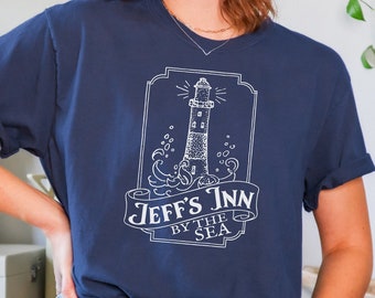 Jeff's Inn By The Sea Unisex Crewneck Tshirt White Flag Logo Fandom Shirt Gift Blackbeard Ed Teach Stede Bonnet Revenge Pirate Ship Crew