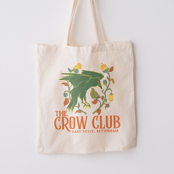 Six of Crows The Crow Club Ketterdam Tote Bag, Grishaverse Shadow and Bone Merchandise Cute Fan Gift Fandom Booktok Merch