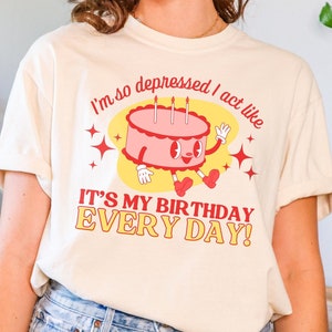 Swiftie Retro Tshirt I'm So Depressed I Act Like It's My Birthday Every Day Sparkle Cake I Can Do It With A Broken Heart Crewneck Shirt TTPD
