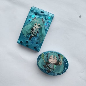 VOCALOID Hatsune Miku Resin Charm Keychain/Pin/Magnet/Necklace