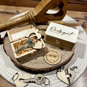 Schlüsselkasten, Pärchen Schlüsselanhänger, Geschenk Einzug, Geschenkset, Einzug, Wohnung