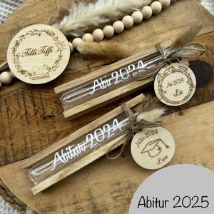 Abitur Wunscherfüller, Reagenzglas als Geschenkverpackung, Schlüsselanhänger Abi, Schlüsselanhänger Abitur, Personalisiert, Geldgeschenk