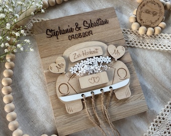 Cadeau de mariage, argent personnalisé, mariage, voiture de mariage, argent, personnalisé