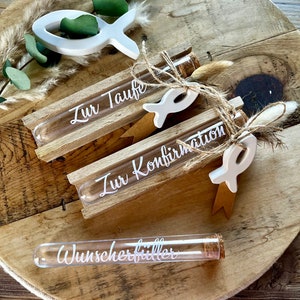 Wish fulfiller, test tube as gift packaging, confirmation, communion, confirmation, baptism, money gift, youth consecration