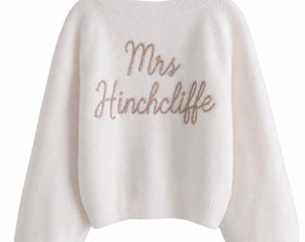 Hand-Embroidered Bridal Cardigan | Personalized Bride Name, Wedding Day, Hen Party Accessory