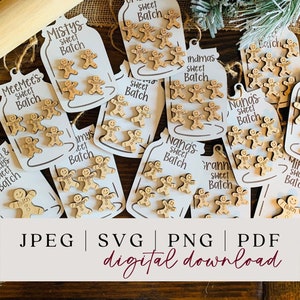 Ornement de Noël familial personnalisé - Ornement de Noël familial personnalisé - Biscuit de Noël SVG - Ornement de biscuit de Noël - Glowforge SVG