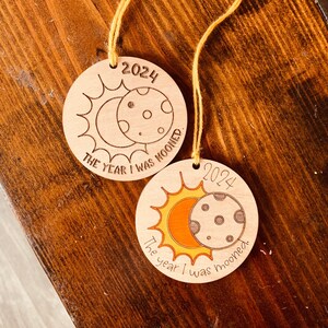 The Year I Was Mooned Ornament SVG - Solar Eclipse Ornaments - Solar Eclipse Laser SVG - 2024 Ornaments SVG - Laser Ready File