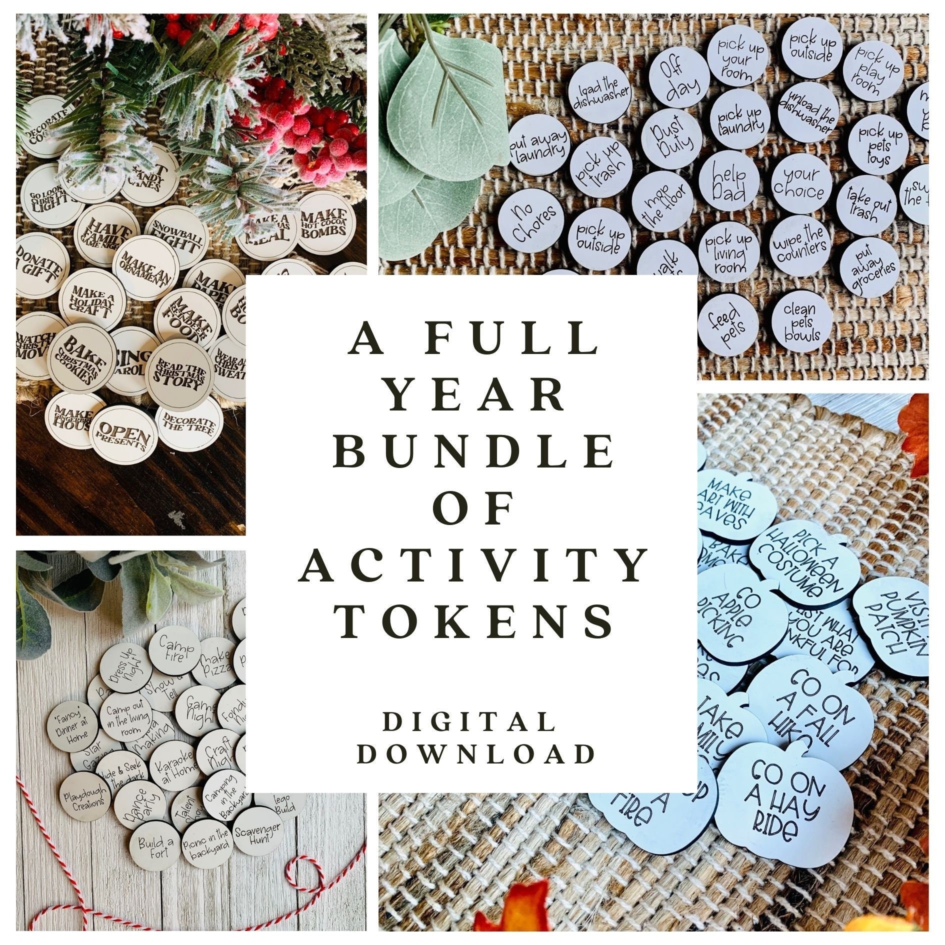 Full Year Bundle of Activity Tokens SVG Bundle of 10 Laser Etsy