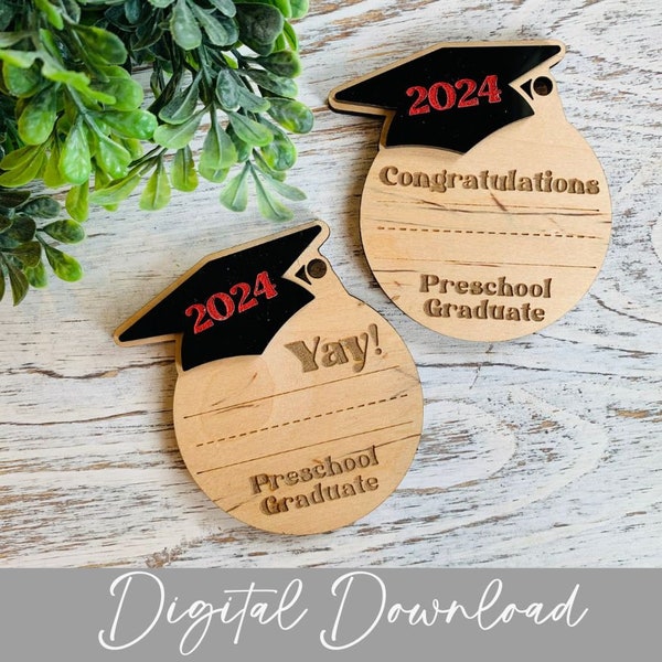 Preschool and Kindergarten Graduation Ornament SVG - 2024 Graduation Ornament SVG - Kindergarten Graduate Gift - Preschool Graduate Keepsake