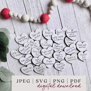 Valentine Bucket List Token SVG - Valentine Activity Tokens SVG - Homeschool Valentine Ideen - Winter Indoor Aktivitäten - Valentine SVG