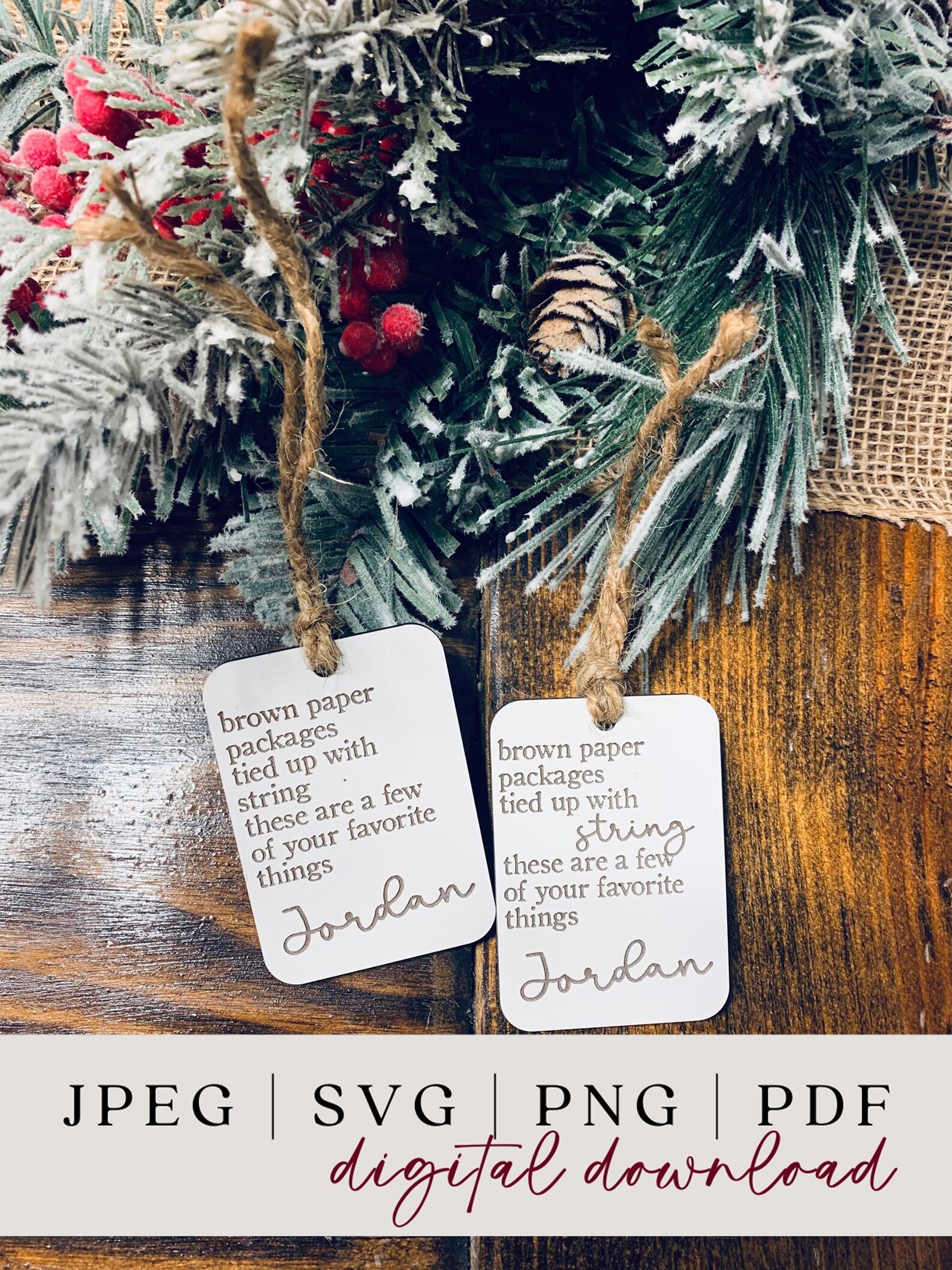 Favorite Things Tag SVG - Christmas Gift Tag SVG - Gift Tag Printable ...