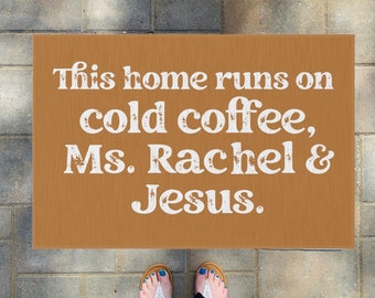 This Home Runs On Custom Doormat- Custom Items - Washable Doormat - Gift for Mom - Funny Custom Doormat - Welcome To Our Home