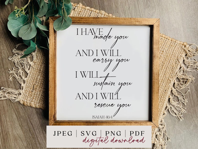 I Will Carry You SVG - Scripture SVG - Scripture Cards - Scripture Wall ...