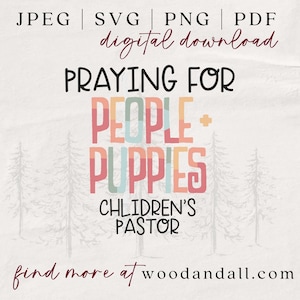 Bidden voor mensen en puppy's SVG - Kinder Pastor Shirt SVG - Kinderdirecteur Shirt - Kids Ministerie Shirt - Kids Min Gift - Kid SVG