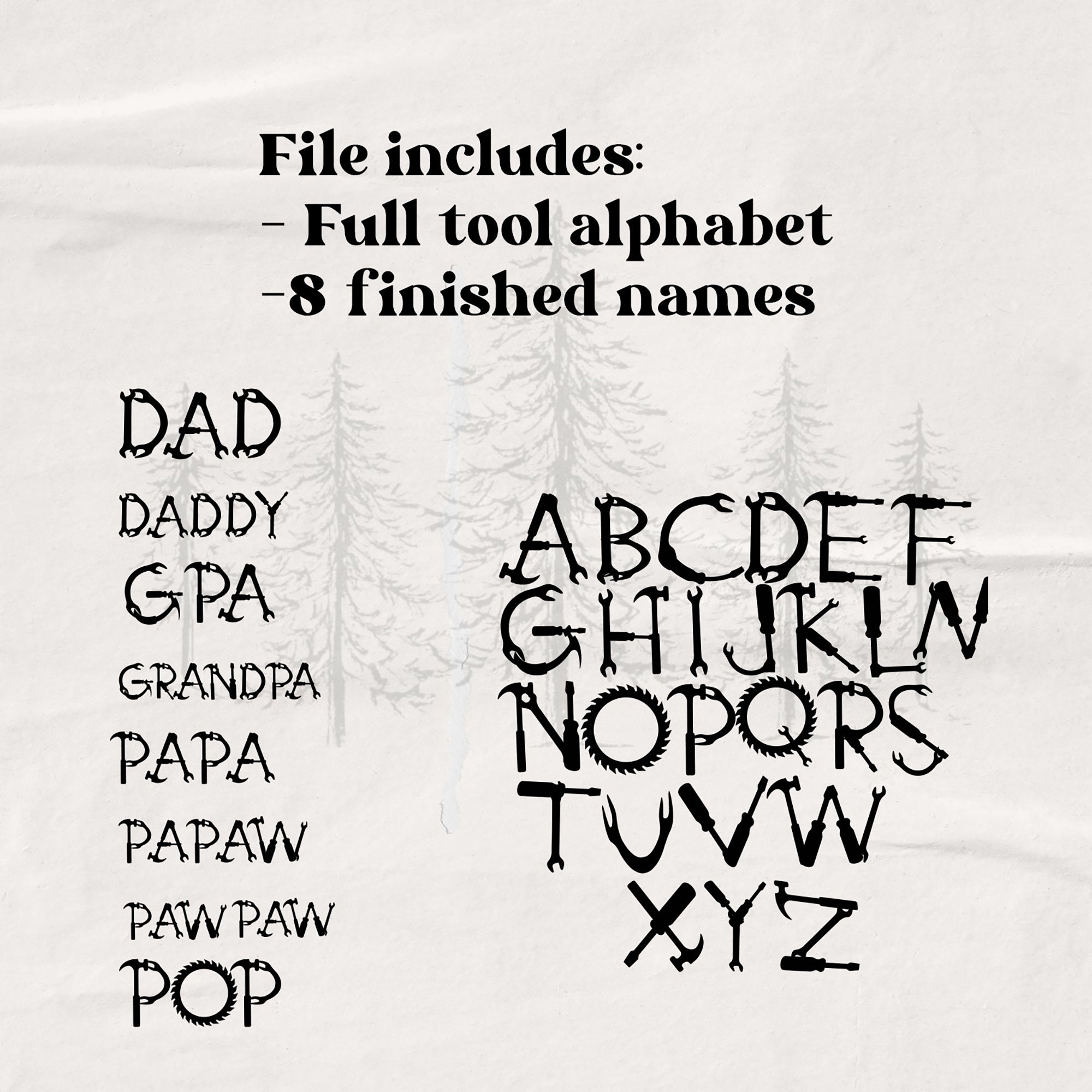Tool Letters Father's Day SVG - Father's Day Gifts - Father's Day SVG ...