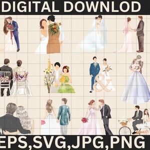 Wedding couple Svg Bundle\ Couple svg Bundle\ Anniversary Svg Bundle\ Wedding Couple svg\ lovers svg\ Bride and Groom svg