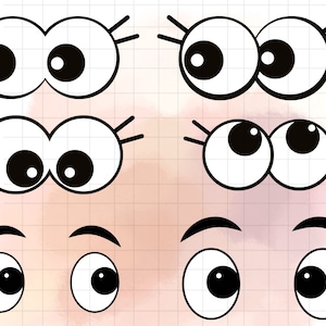 SVG eyeballs in a cartoon\ Cartoon eyes Cricut SVG PNG files\ Cut files with cartoon eyeballs\ Comics eyes svg Sketchy eyes svg.