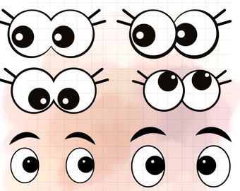 SVG eyeballs in a cartoon\ Cartoon eyes Cricut SVG PNG files\ Cut files with cartoon eyeballs\ Comics eyes svg Sketchy eyes svg.