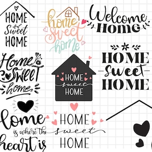 Zuhause süßes Zuhause SVG Bundle, Zuhause süßes Zuhause Design, süßes Zuhause Clipart, süßes Zuhause SVG, Haus svg, Cricut Schnittdatei, süßes Zuhause Print