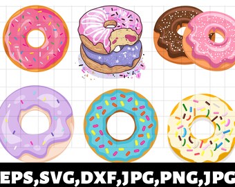 Donut SVG Bundle\ Chocolate Donut SVG\ Doughnut SVG\ Donut Clipart\ Sprinkles svg\ Sprinkles Donut svg\ Layered Donut svg\ Donut png\ dxf