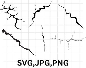 Crack Clipart Bundle\ Cracks SVG\ Lightning\ Vector\ Stencil\ Instant download