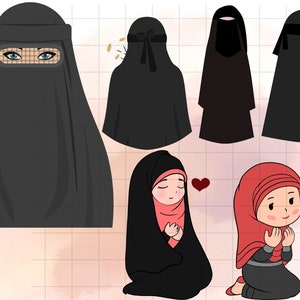 Women in niqab clipart\ Niqabi Clipart\ Muslim clipart\ PNG\ SVG\ Islamic Clipart\ Instant Download