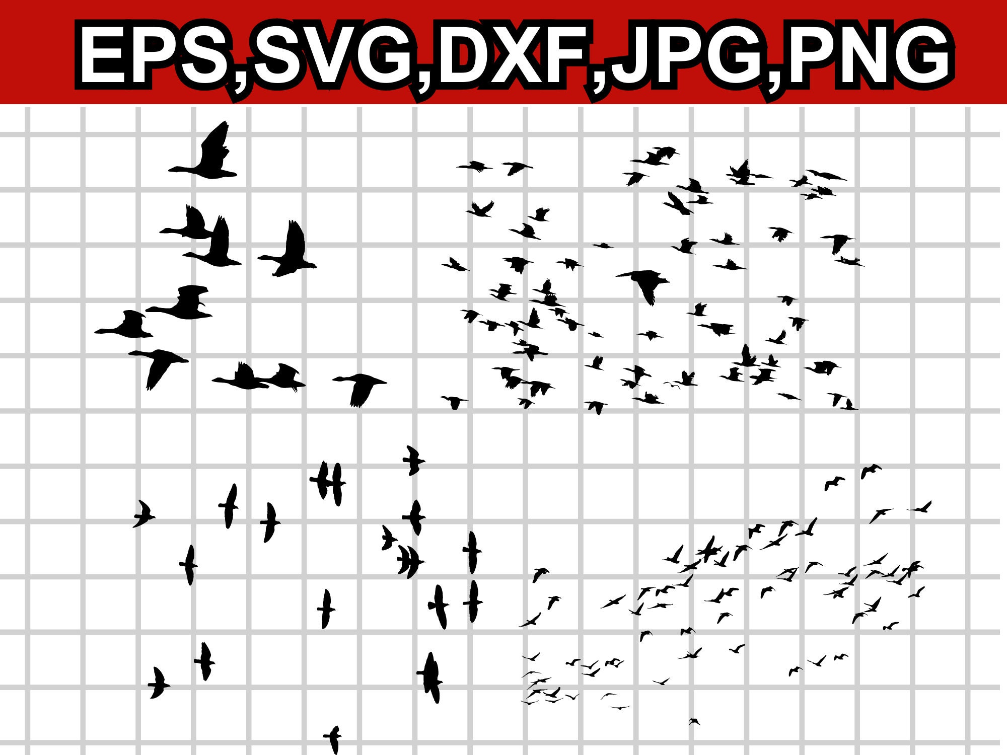 Flying Birds SVG Bundle Flying Bird Svg Flock of Flying Birds Svgflying
