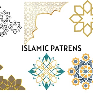 Bundle de vecteurs islamiques svg \ éléments de motif islamiques svg \ motif vectoriel géométrique \ couper fichier Cricut