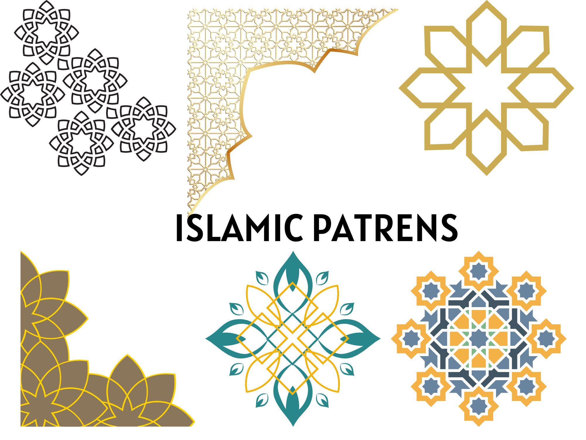 Islamic vectors svg bundle\ Islamic pattern elements svg\ geometric vector pattern\ cut file Cricut