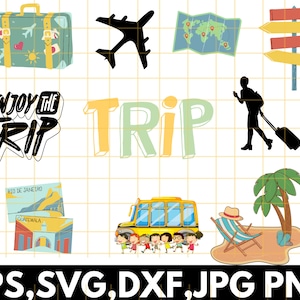 Reise SVG-Bundle-Dateien, Reise-Zitate, SVG-Dateien