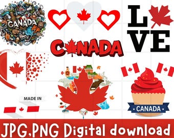 Canada png-bundel\ Canada png\ Canada shirtontwerp\ Canada shirt\ Canada met esdoornblad\ canaday day png-bundel