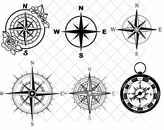 Compass Svg Compass Rose Svg Bundle Compass Kompass Svg Nautical Svg ...