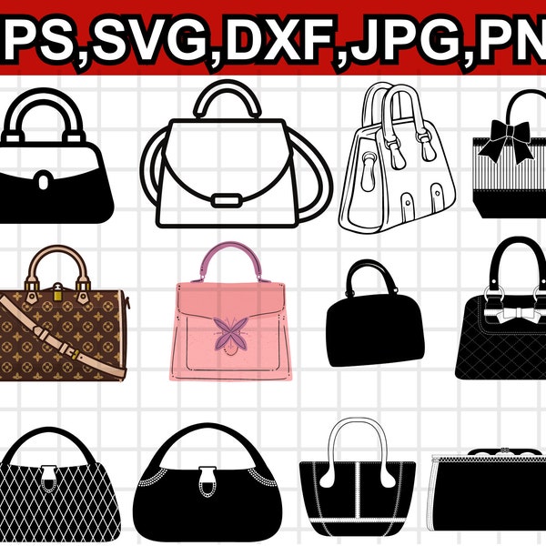 Handbags SVG\ Handbags Bundle SVG\ Purse SVG\ Hand purse Svg\ Fashion Svg\ Bags Svg\Womens Bag Cricut\ Handbag Silhouette\ Shopping Cut File