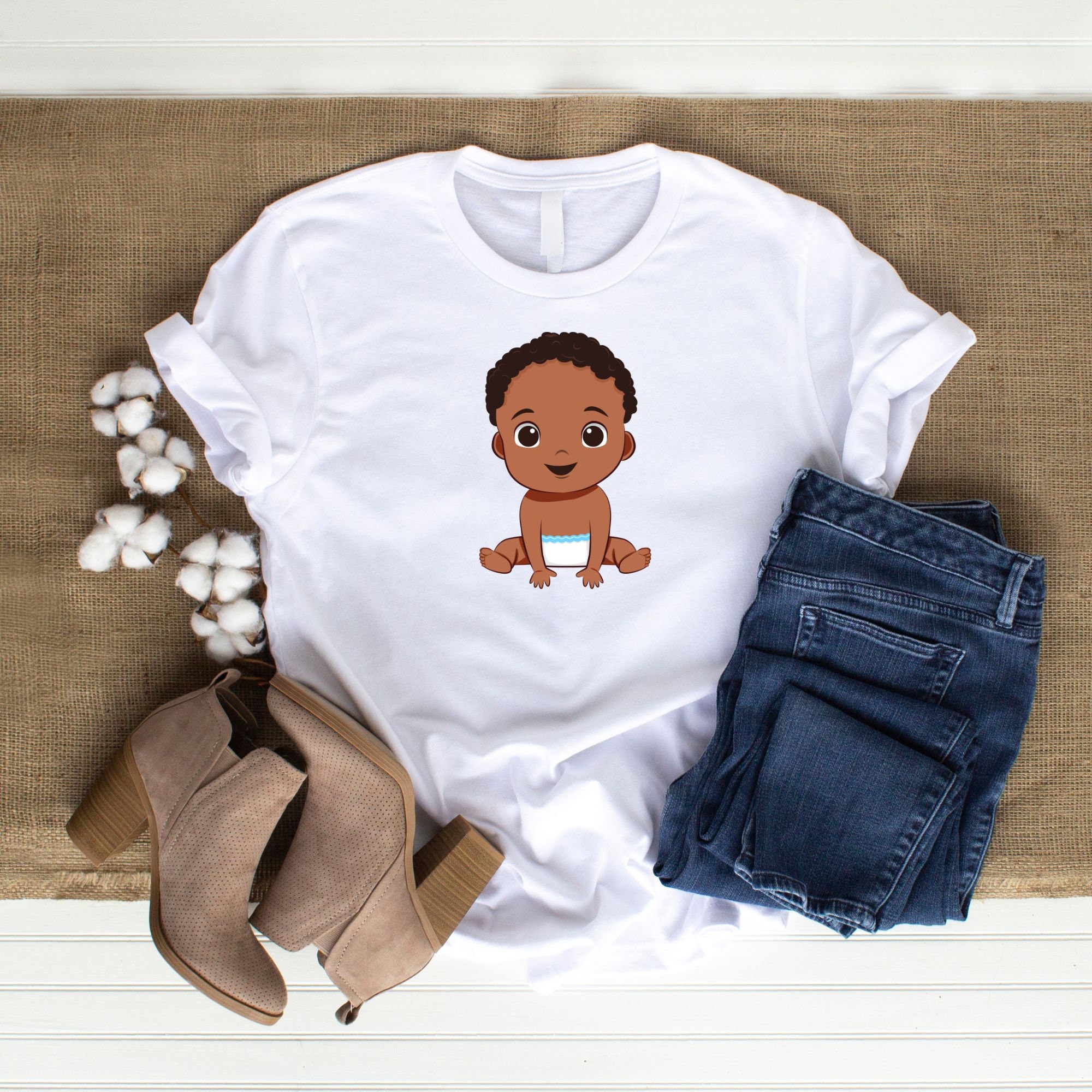 Black Baby Boy SVG\ SVG Cut File & PNG\ African American Baby Boy Svg ...