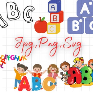 ABC alfabeto bloques Vector Clipart\ Contorno Silueta Sello & Color Dibujo Ilustraciones\ Vivero Gráfico\ PNG\ JPG\ svg