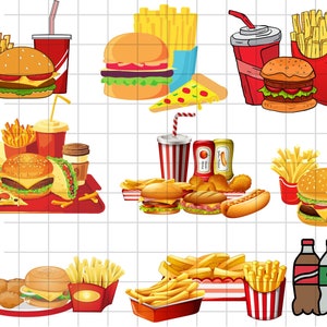Fast Food SVG\ Fries SVG\ Hot Dog SVG\ Cricut\ Cut File\ Silhouette\ Outline\ Black and White\ Takeaway\ Digital Stamp\ Food Vector