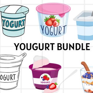 Yogurt SVG Cut File for Cricut\ Silhouette\ Digital Download\ Printable Clipart\ Clip Art\ Laser Stencil Outline
