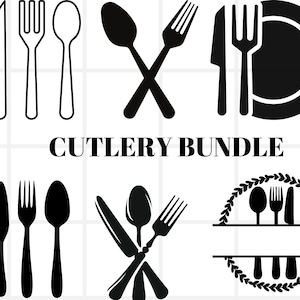 Cutlery SVG\ SVG files for Cricut\ Kitchen Svg\ Food Svg\ Dining Clipart\ Cutlery Cut File\ Knife Svg\ Food Clipart\ Fork svg\ Spoon SVG