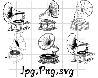 レコード プレーヤー SVG - ビニール レコード ターンテーブル レトロ