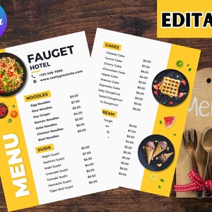 Restaurant Menu Template #92 Food Menu Template #92 Editable Restaurant Food Restaurant Menu Template #92 Food Menu Template #92 Editable Restaurant Food