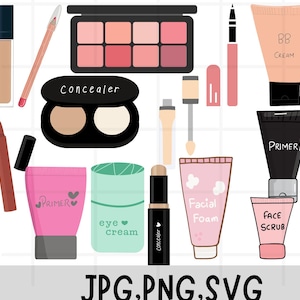 Makeup cosmetic Clip art elements\ watercolor art\ fashion graphics for planner invitation clipart\ cosmetics graphics beauty