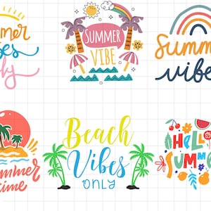 Summer Vibes Svg\ Sublimation Design\ Colorful Summer Clipart\ Neon Summer Digital Image\ Tropical Png\ T-Shirt Svg\ Instant Download Png