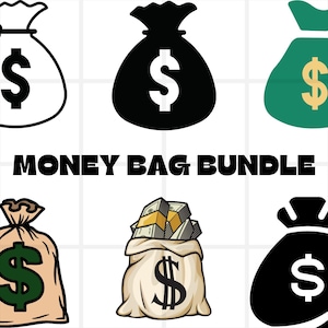 Money Bag SVG\ Money Bag con simbolo del dollaro\ Money Bag Clipart\ Cash Bag Svg\ Bank Bag Svg\ Bag of Money svg\ Dollar Bag svg CUTFILES