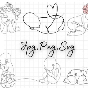 Baby Line Art\ Child\ Baby\ Newborn Toddler\ Line Drawing\ Instant Digital Download\ Laser Cutting File\ SVG\ PNG file
